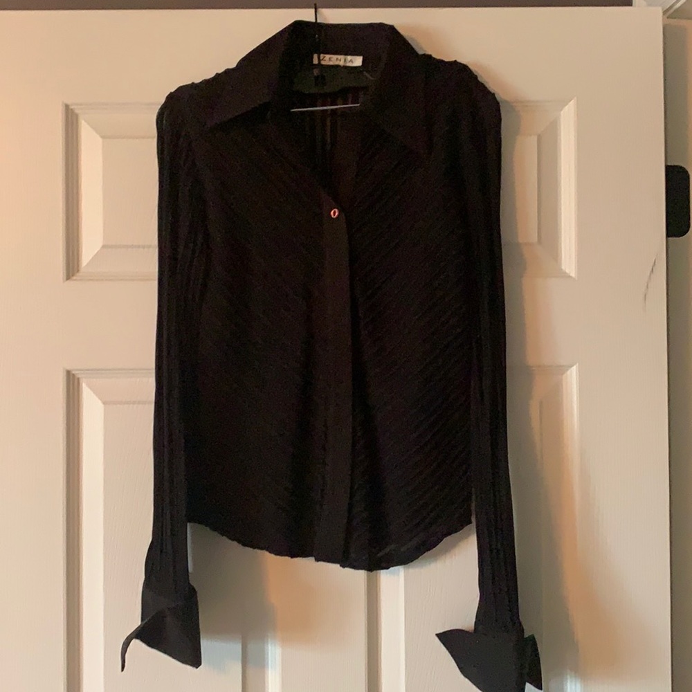 Black Striped Sheet Blouse